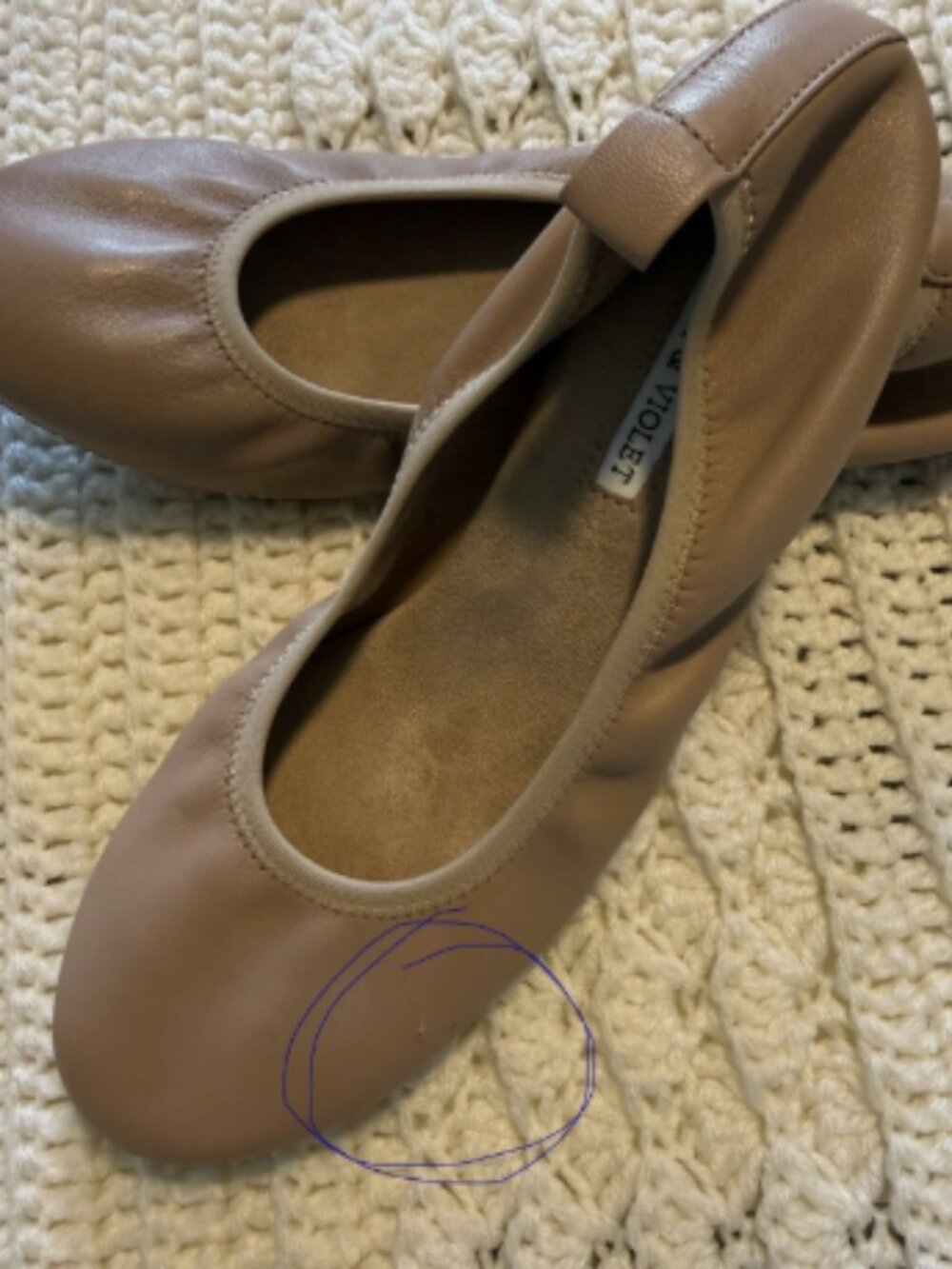 Chelsea & Violet Leather Ballet Flats Size 6 Pink
